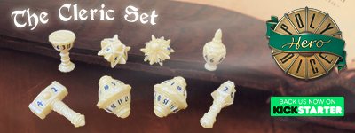 PolyHero Dice - Cleric, Warrior, Wizard, and Rogue